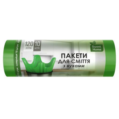 Пакети для сміття &laquo;з вухами&raquo;, 120л, 10 шт SH-UA-6745 фото